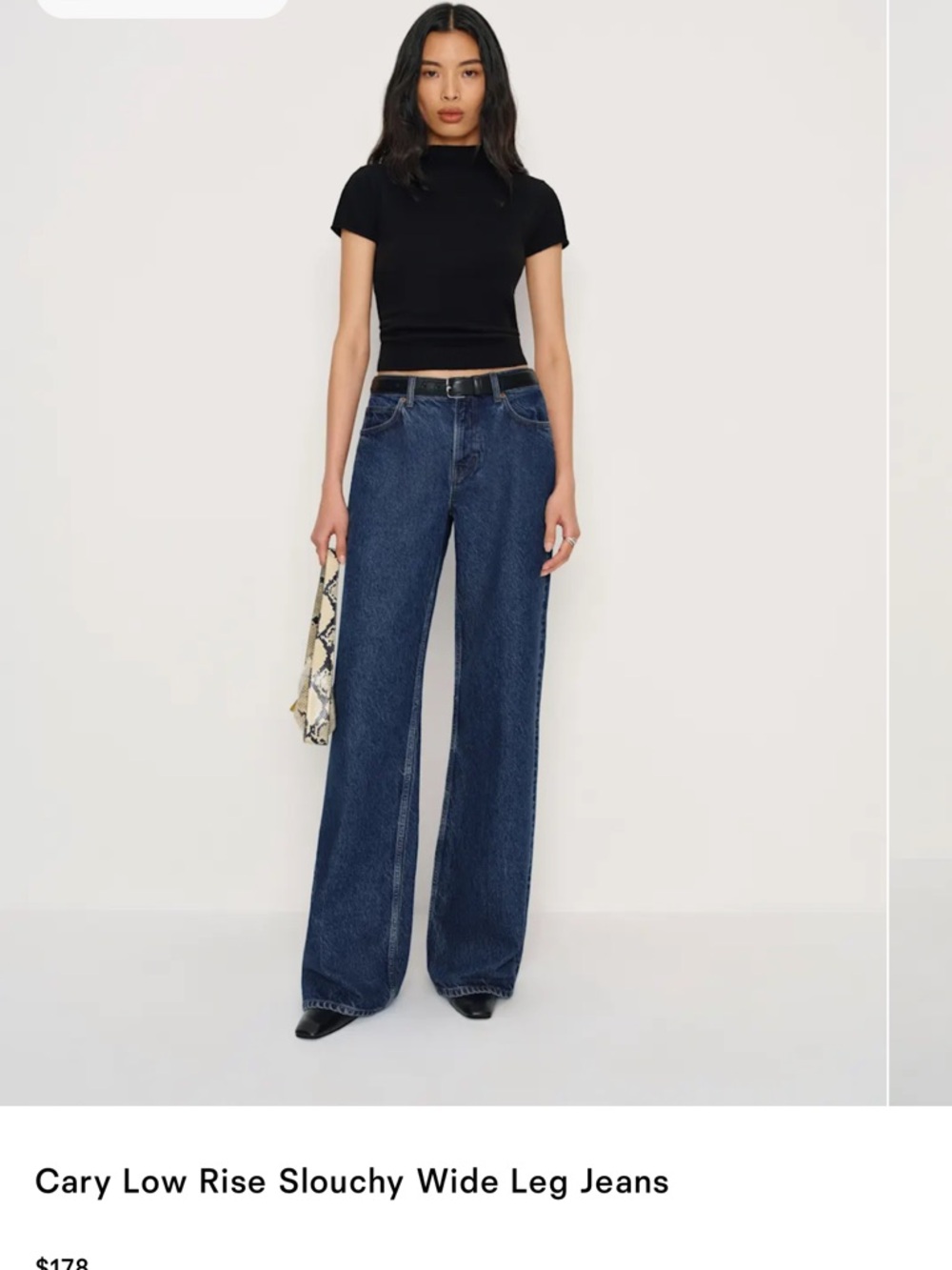 Reformation Cary Low Rise Slouchy Wide Leg Jeans size 26 regular length